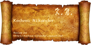 Kedves Nikander névjegykártya